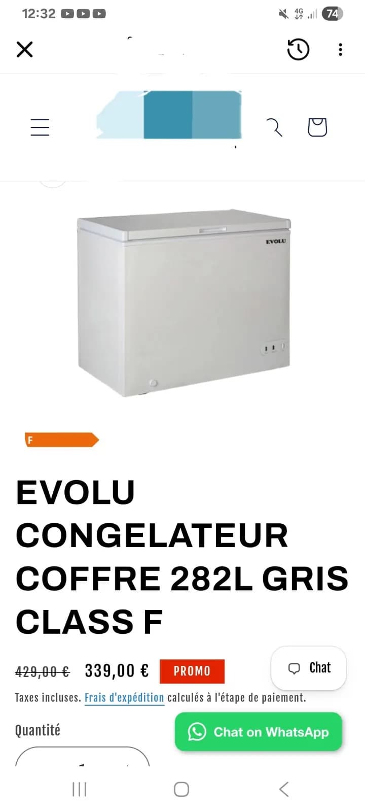 Photo de l'annonce : Congélateur 282 litres — Sada (Maison)