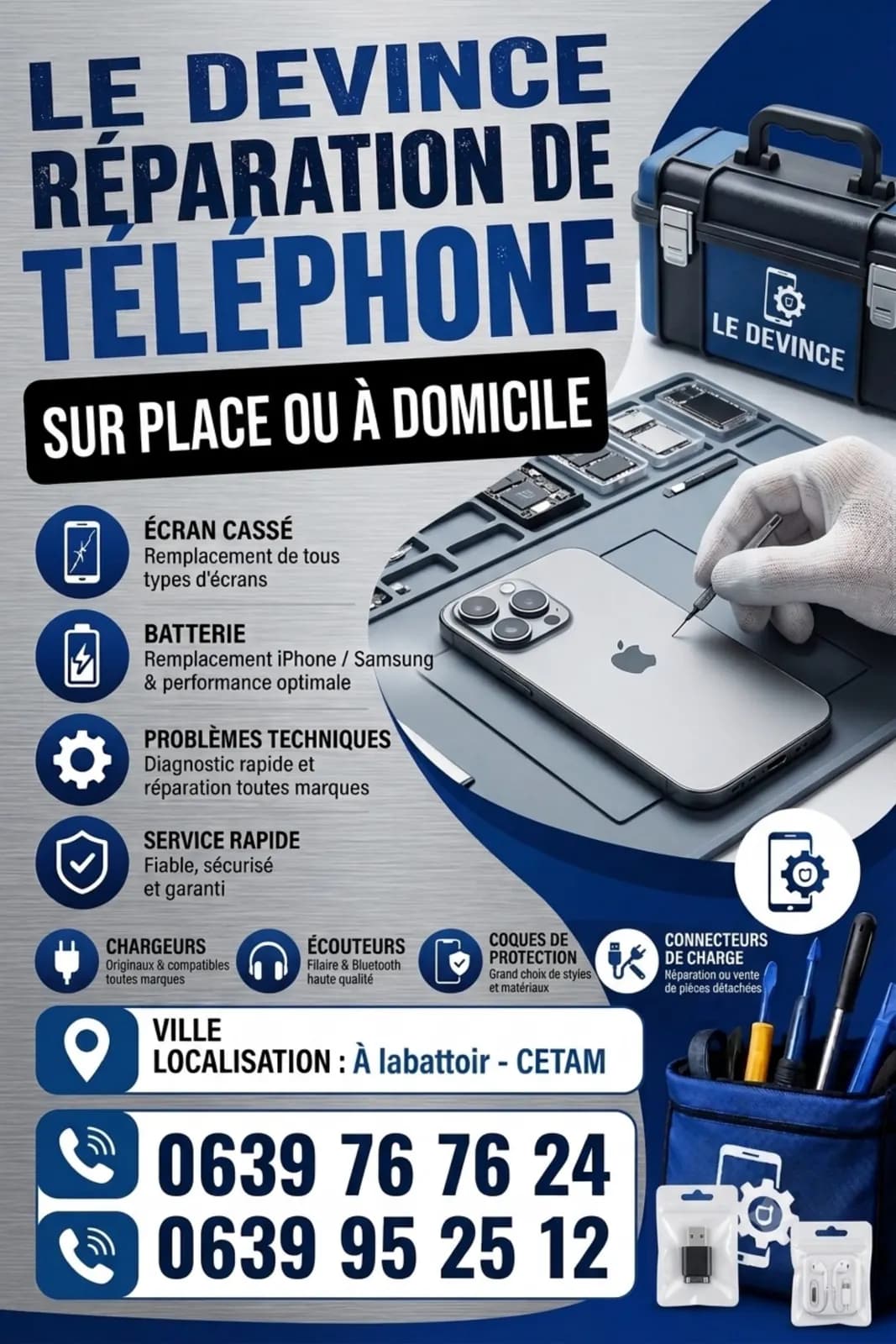 Photo de l'annonce : Réparation téléphone — Dzaoudzi · Labattoir (Emploi & services)